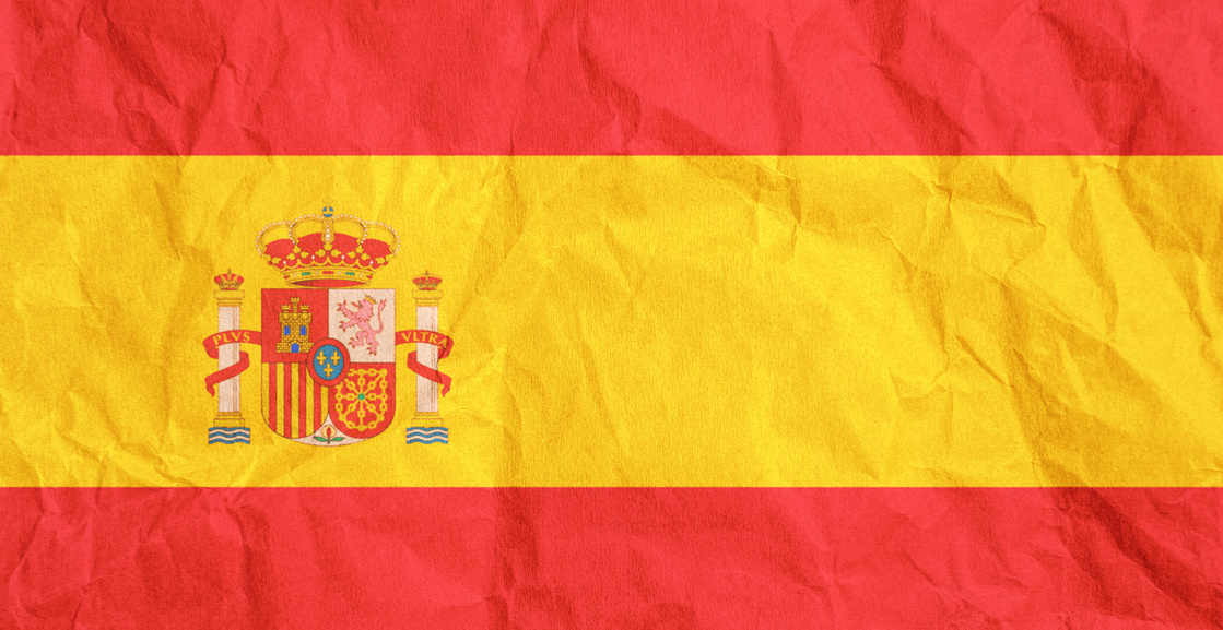 Crumpled Grunge Spain Flag